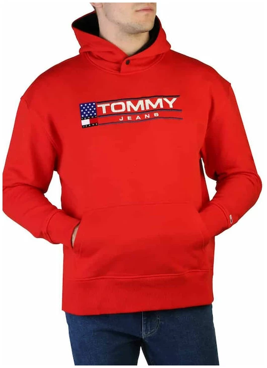 Tommy Hilfiger - Ανδρικό Φούτερ με Κουκούλα και Τσέπες DM0DM15685-XNL Κοκκινο