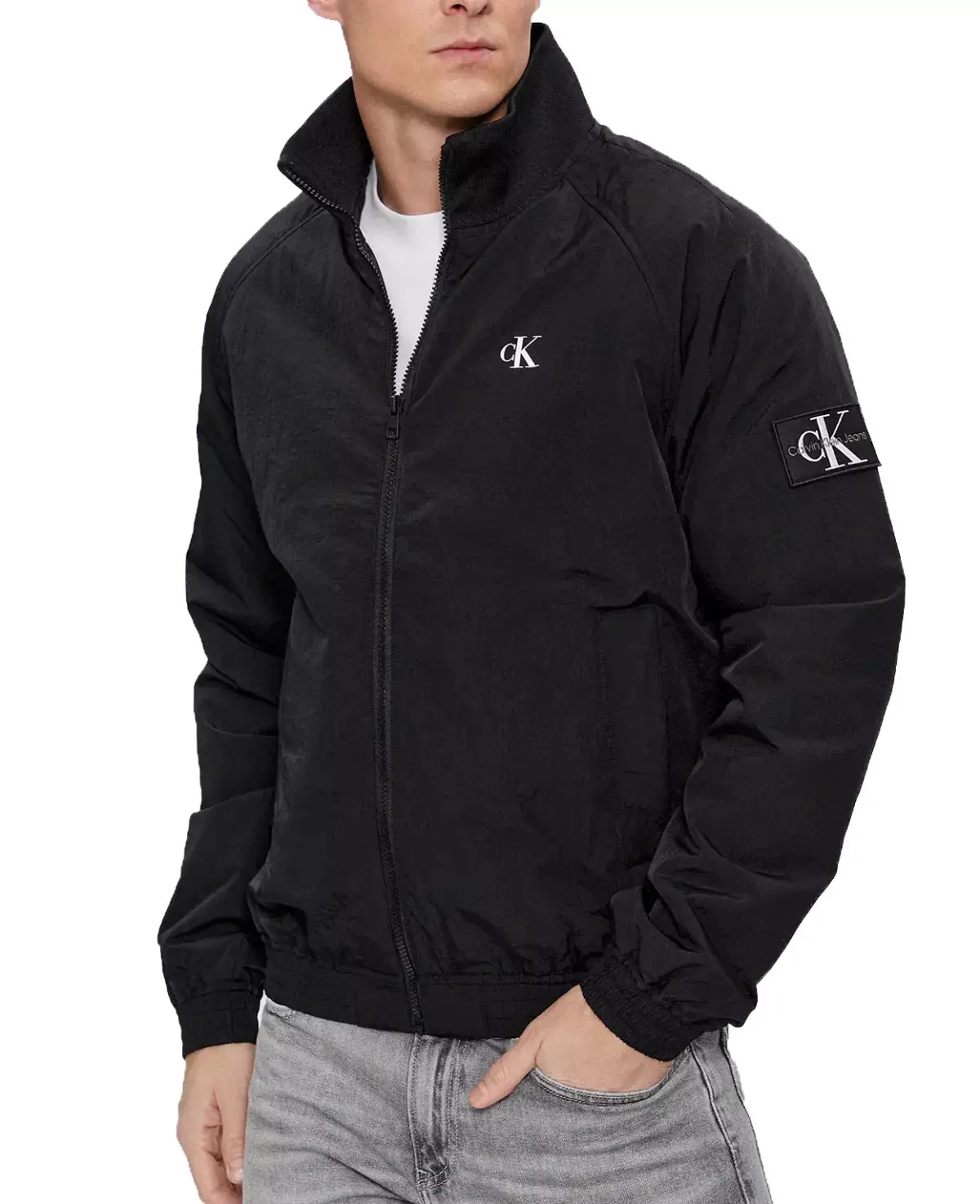 Calvin Klein - Ανδρικό Χειμωνιάτικο Μπουφάν Harrington Jacket Regular Fit J30J324697-BEH Μαύρο