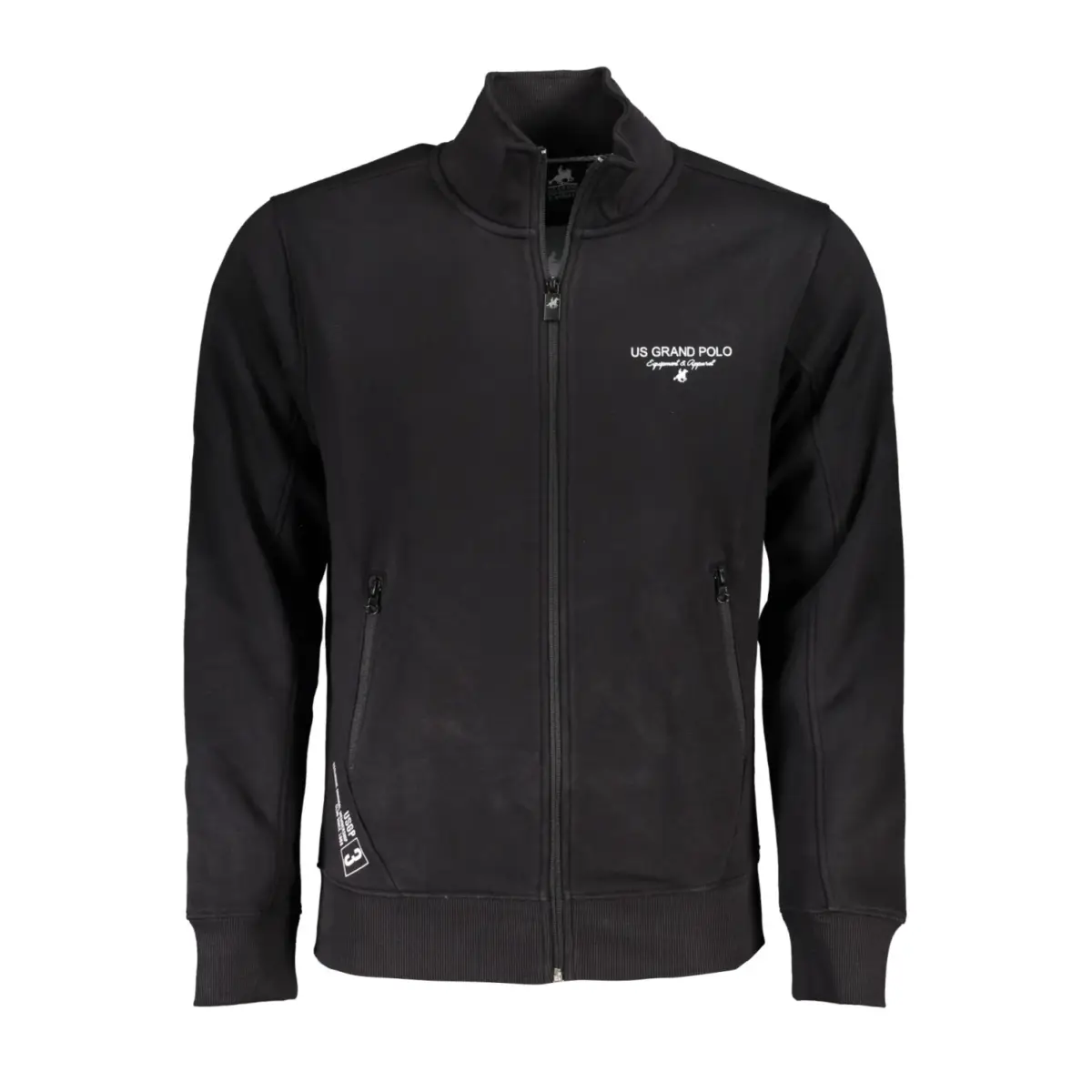U.S.Grand Polo Club - Ανδρική Ζακέτα με Φερμουάρ USF897-BLACK Μαύρο