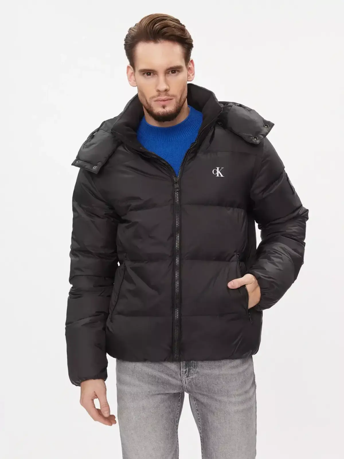 Calvin Klein - Ανδρικό Χειμωνιάτικο Μπουφάν Essentials Down Jacket J30J323468-BEH Μαύρο