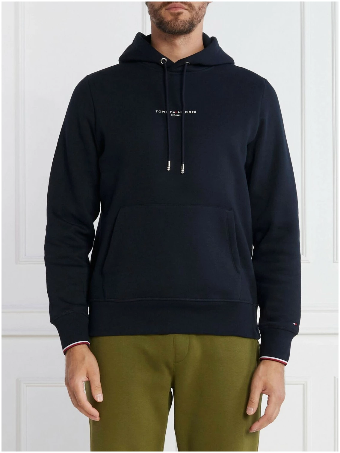 Tommy Hilfiger - Ανδρικό Φούτερ με Κουκούλα Logo Tipped Hoody MW0MW32673-DW5 Μπλε Σκούρο