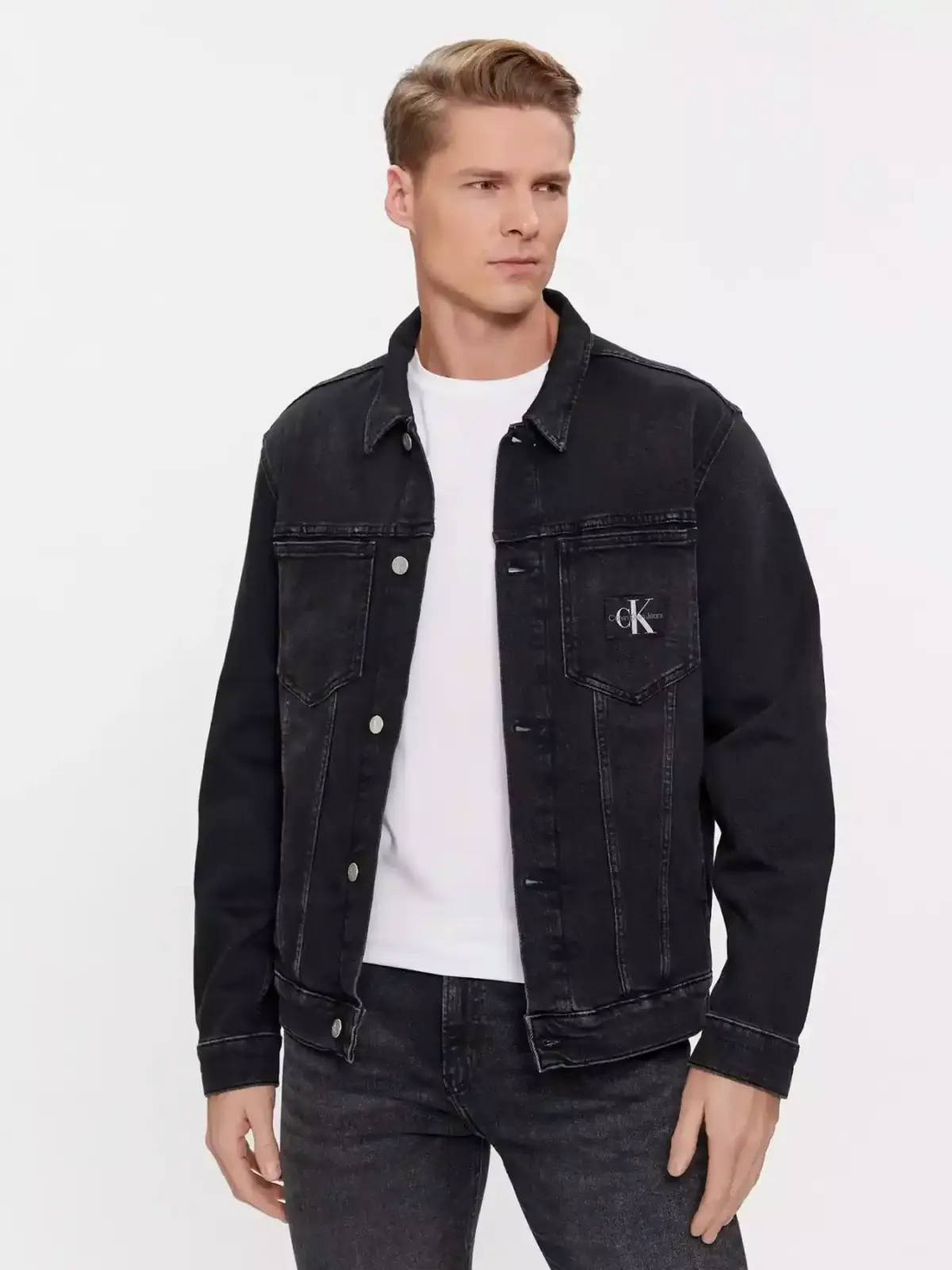 Calvin Klein - Ανδρικό Τζιν Χειμωνιάτικο Μπουφάν Slim Fit J30J324577-1BY Μαύρο
