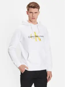 calvin klein Ανδρικό Φούτερ με Κουκούλα j30j320805 yaf Λευκό