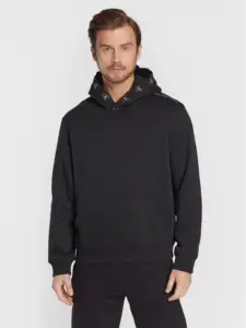 calvin klein Ανδρικό Φούτερ με Κουκούλα και Τσέπες j30j321883 beh Μαύρο