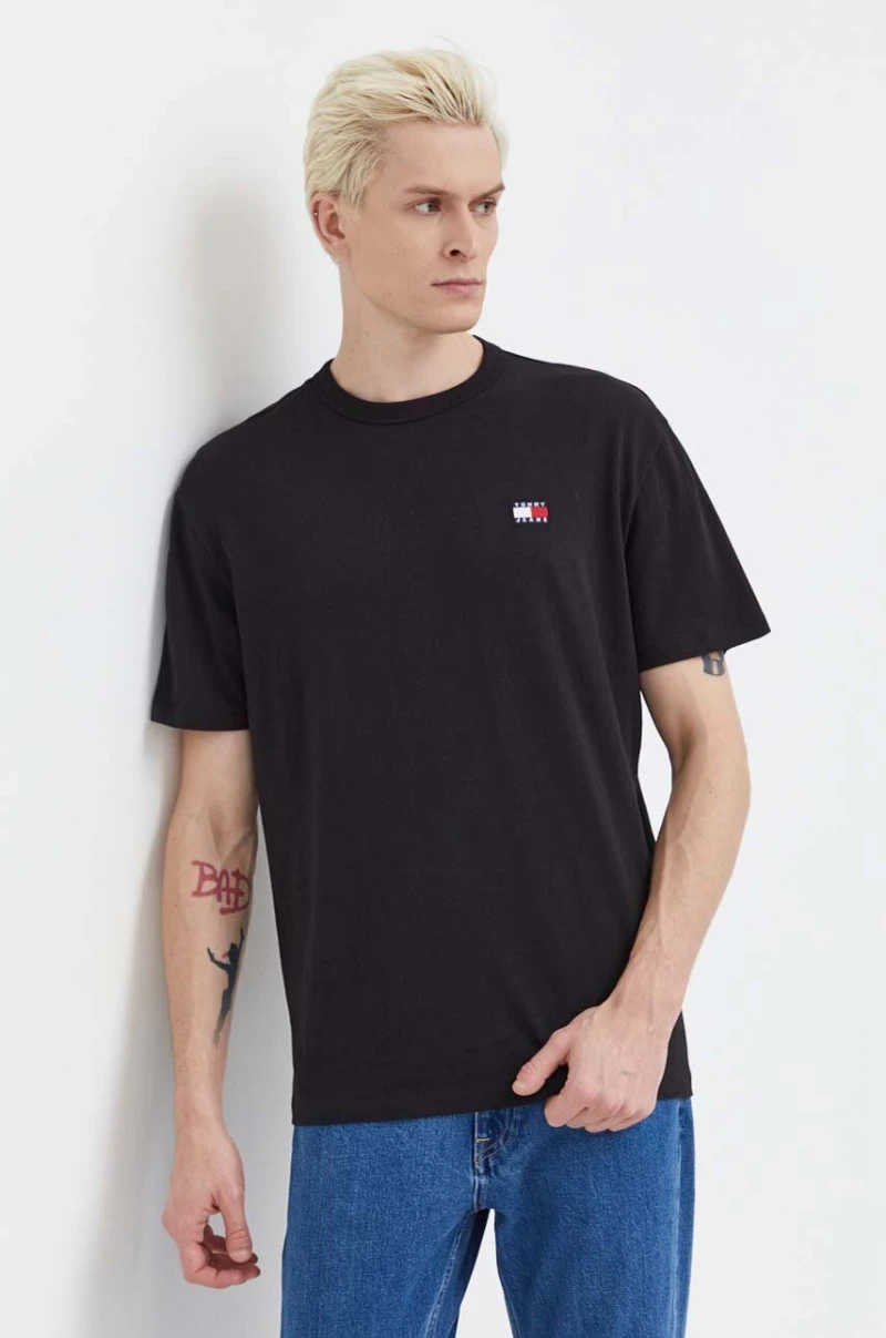 Tommy Hilfiger -  Ανδρικό T-shirt Regular Fit Tjm Reg Badge Tee Ext DM0DM17995-BDS Μαύρο