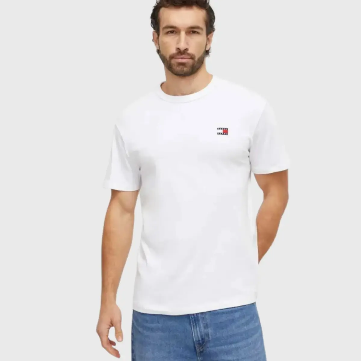 Tommy Hilfiger -  Ανδρικό T-shirt Regular Fit Tjm Reg Badge Tee Ext DM0DM17995-YBR Λευκό