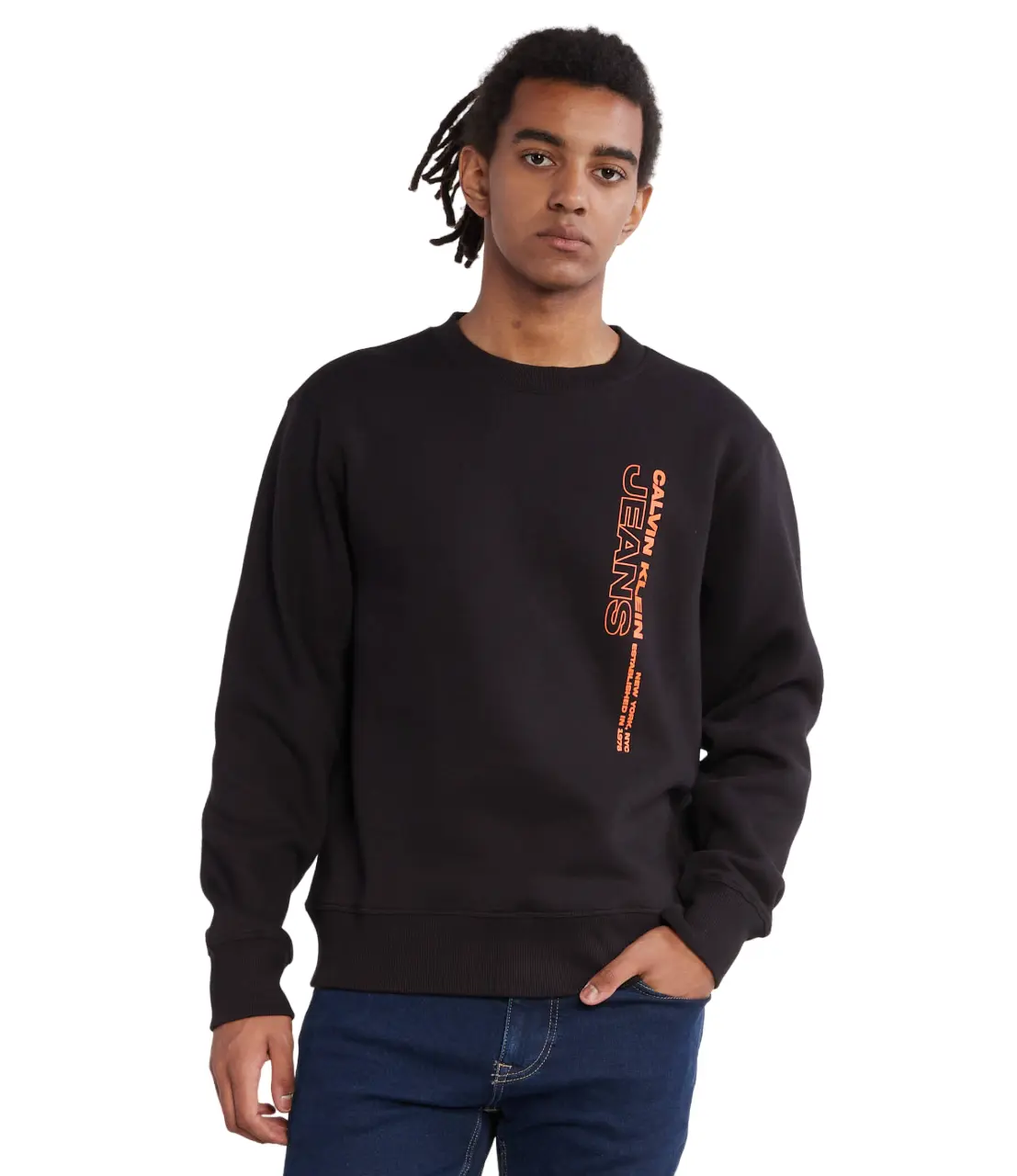 Calvin Klein - Ανδρικό Φούτερ Outline J30J323420-BEH Μαύρο