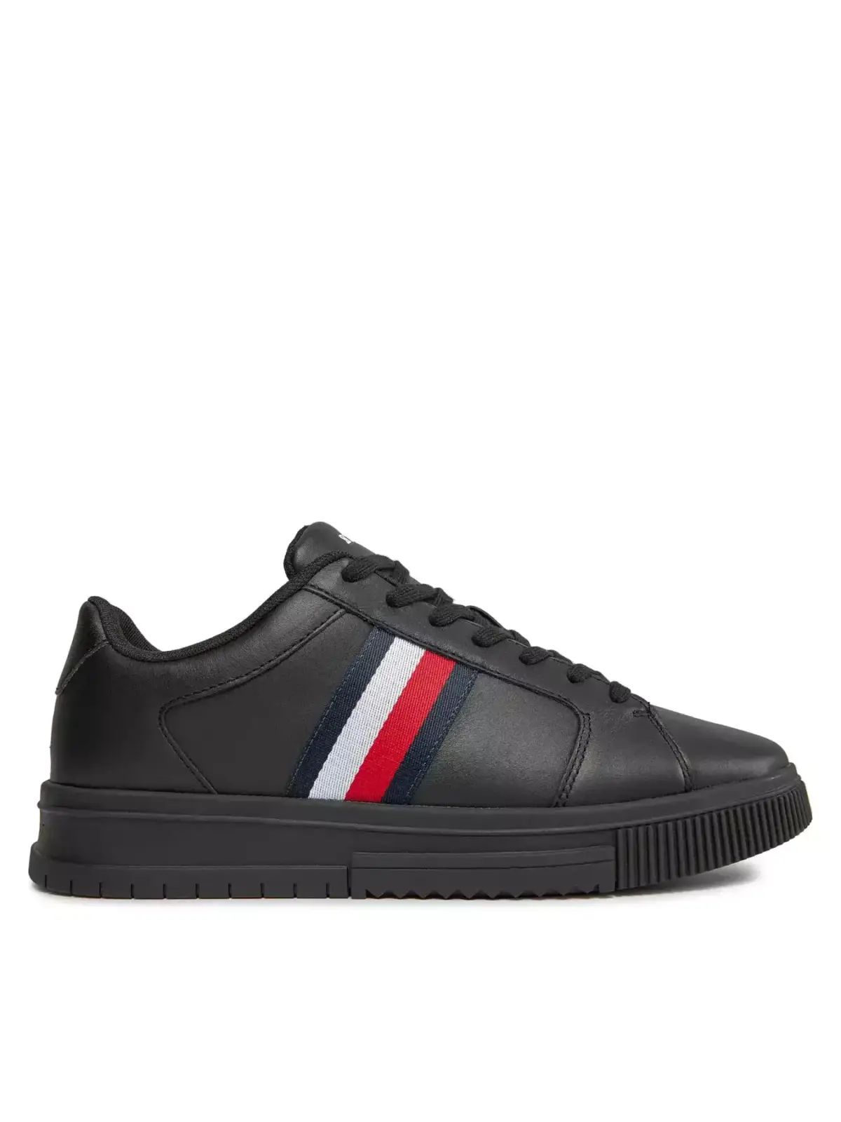 Tommy Hilfiger - Ανδρικά Sneakers Δερμάτινα Supercup LTH Stripes Ess FM0FM04895-BDS Μαύρο