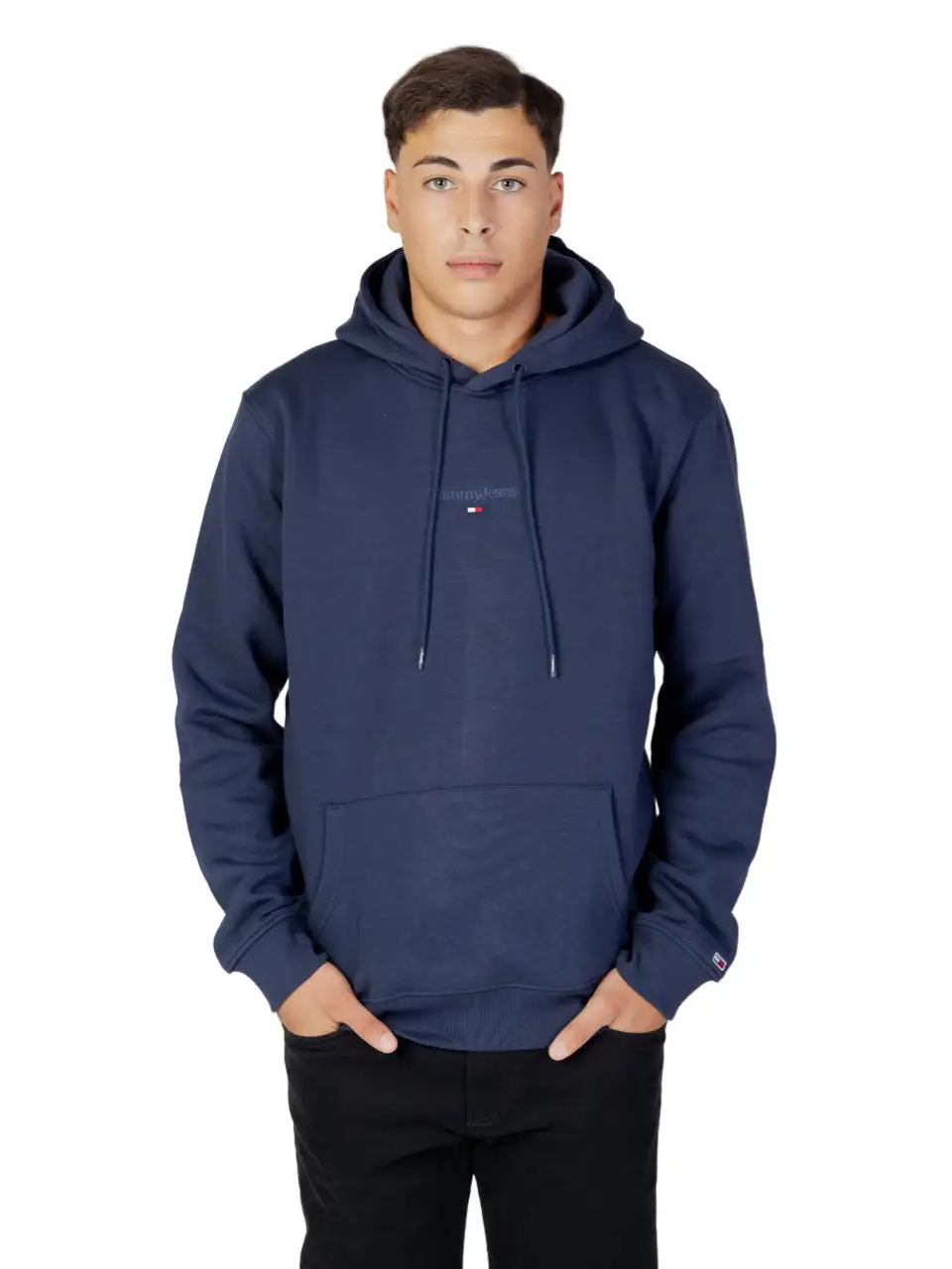Tommy Hilfiger - Ανδρικό Φούτερ με Κουκούλα και Τσέπες Tonal Logo DM0DM16800-C87 Μπλε Ναυτικό