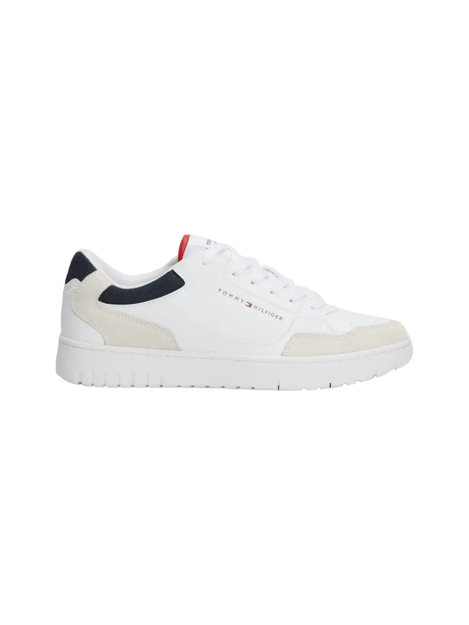 Tommy Hilfiger - Ανδρικά Δερμάτινα Sneakers Th Basket Core Lth Mix Ess FM0FM05058-YBS Λευκό