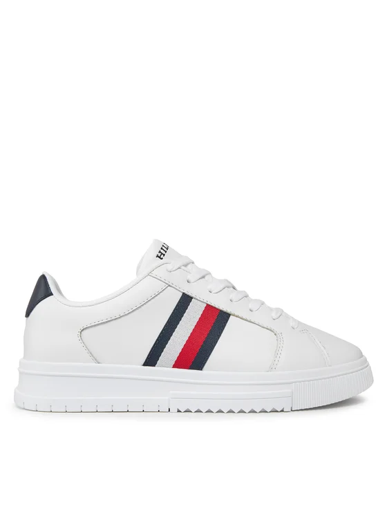 Tommy Hilfiger - Ανδρικά Sneakers Δερμάτινα Supercup LTH Stripes Ess FM0FM04895-YBS Λευκό