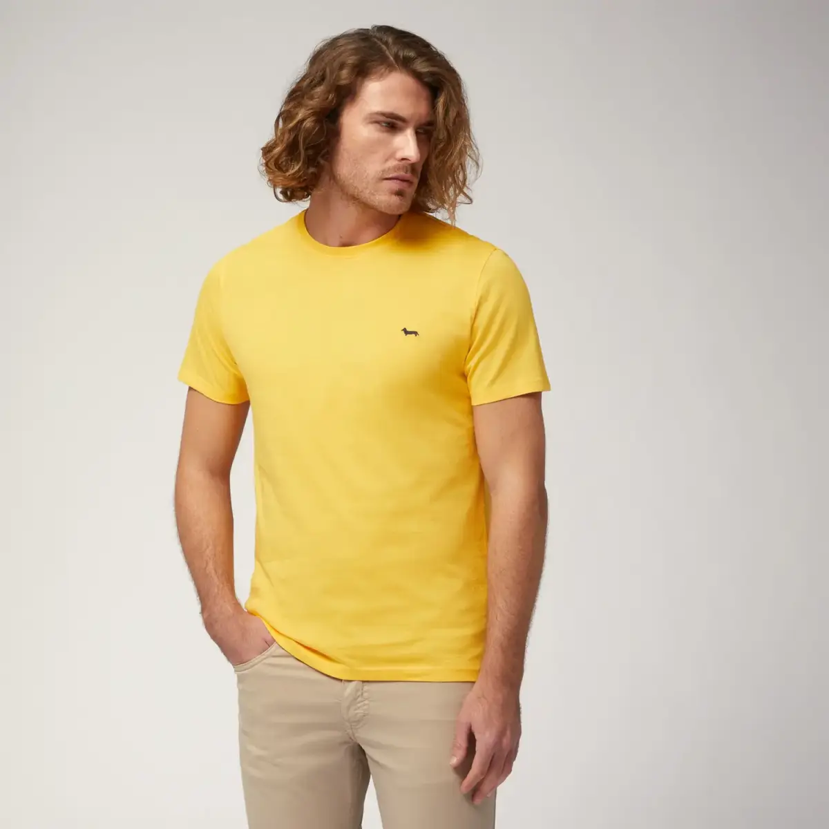 Harmont & Blaine - Ανδρικό T-shirt Κοντομάνικο Slim Fit INL001021223-302 Κίτρινο
