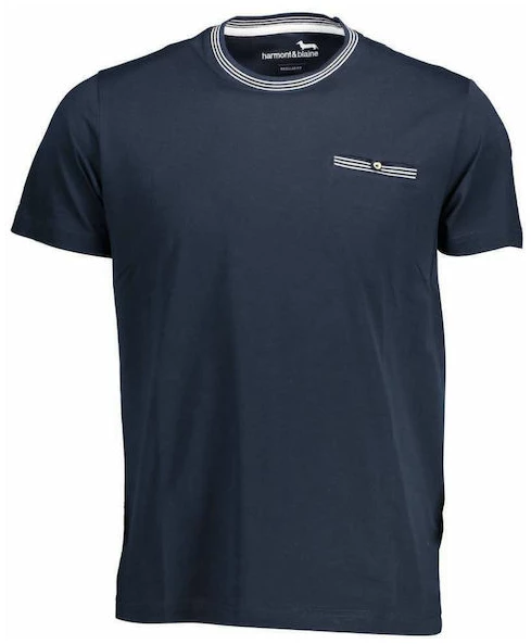 Harmont & Blaine - Ανδρικό T-shirt Κοντομάνικο Μονόχρωμο Regular Fit IRH150021152-801 Μπλε Ναυτικό