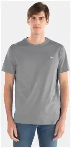 harmont & blaine Ανδρικό t shirt Κοντομάνικο Μονόχρωμο regular fit inj001021223 915 Γκρι