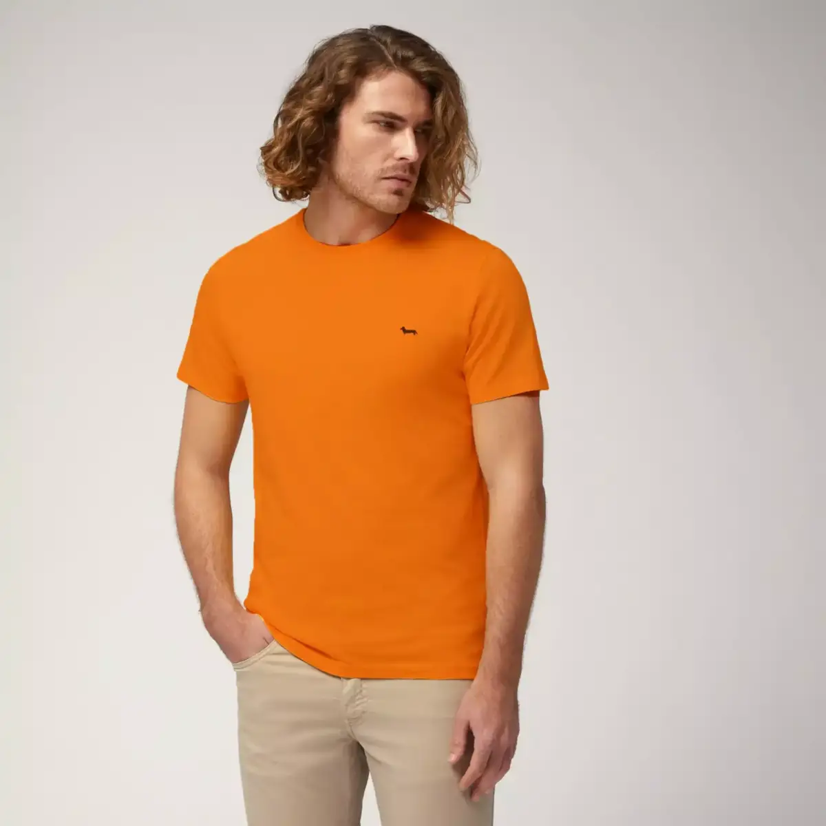 Harmont & Blaine - Ανδρικό T-shirt Κοντομάνικο Slim Fit INL001021223-402 Πορτοκαλί