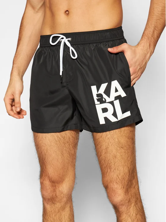 Karl Lagerfeld - Ανδρικό Μαγιό Σορτς KL21MBS02-BLACK Μαύρο