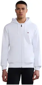napapijri Ανδρική Ζακέτα balis full zip με Φερμουάρ και Κουκούλα regular fit np0a4hhv 002 Λευκό