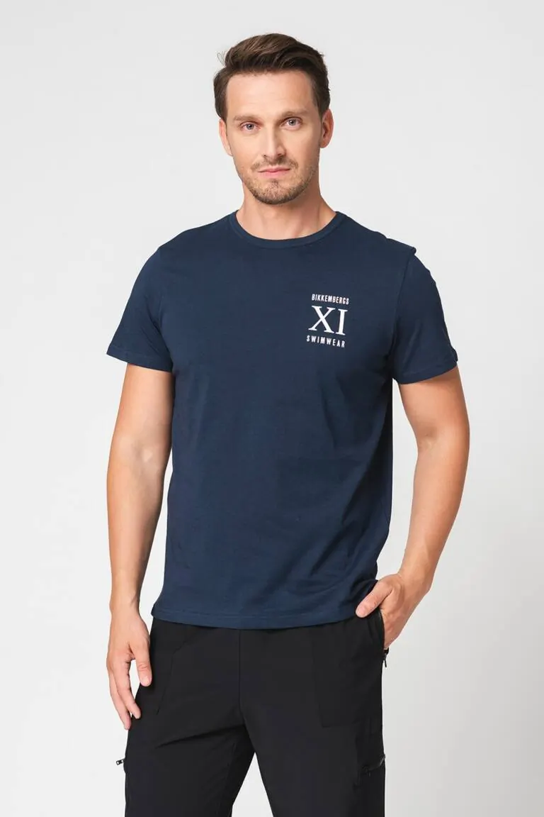 Bikkembergs - Ανδρικό T-shirt Κοντομάνικο BKK1MTS05-NAVY Μπλε Ναυτικό