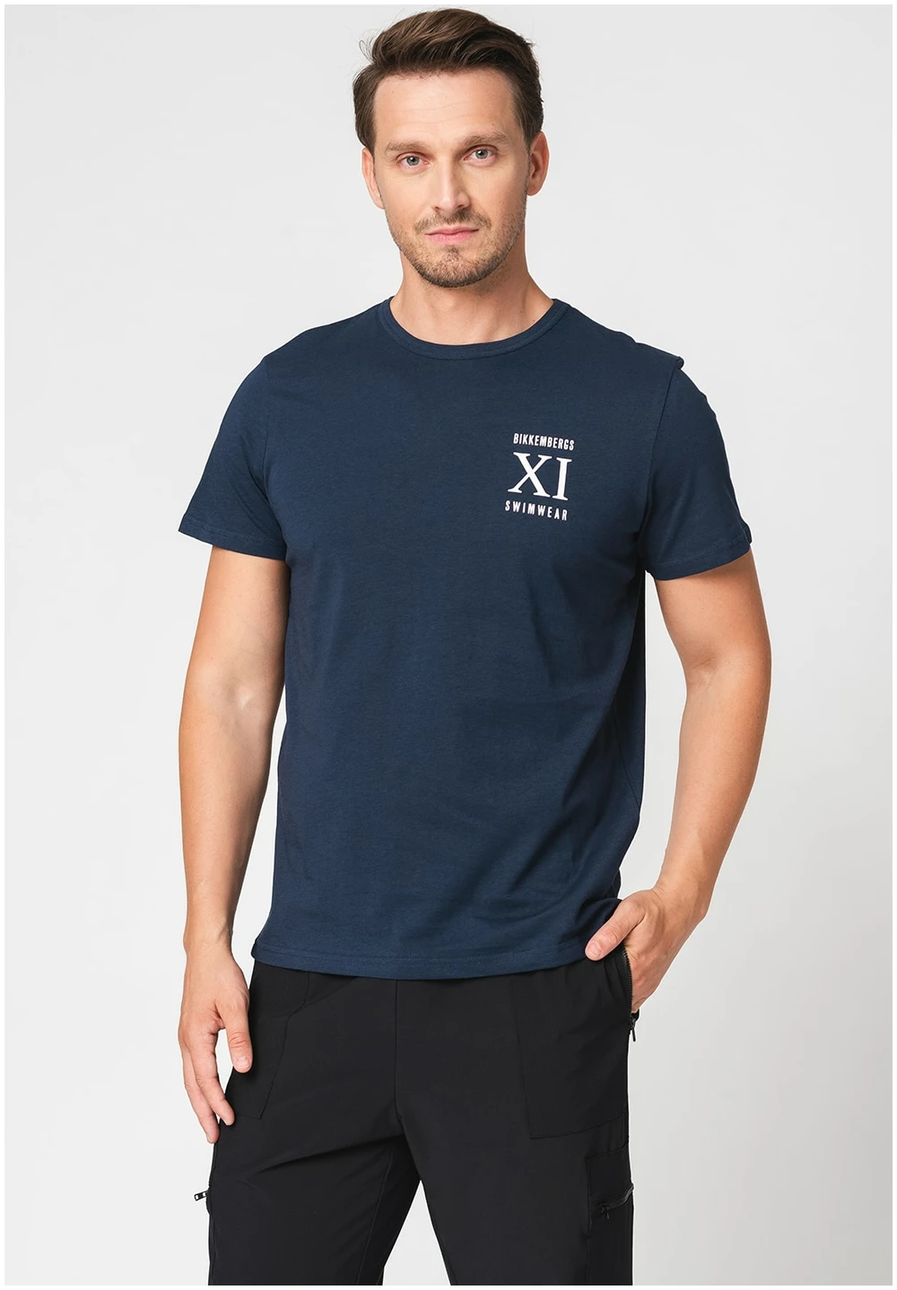 Bikkembergs - Ανδρικό T-shirt Κοντομάνικο BKK1MTS05-NAVY Μπλε Ναυτικό