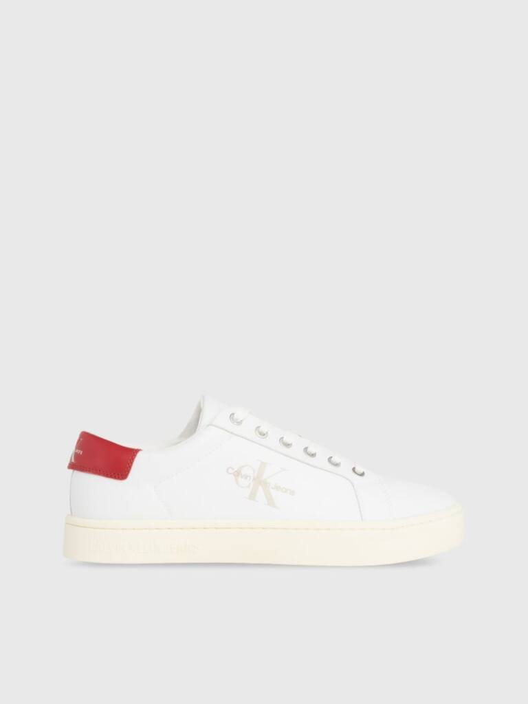 Calvin Klein - Ανδρικά Sneakers Classiccuplowlaceup Lth Ml YM0YM00491-0KV Λευκό