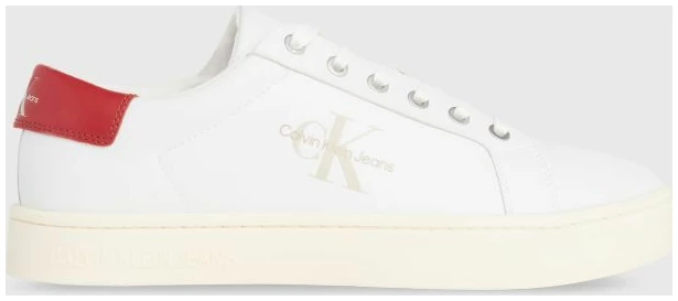 Calvin Klein - Ανδρικά Sneakers Classiccuplowlaceup Lth Ml YM0YM00491-0KV Λευκό