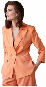 Cento - Blazer straight με βάτες 1502911-301 Πορτοκαλί