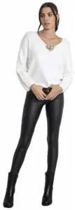 Cento - Koλάν leather με κουμπιά 1303019-999 Μαύρο