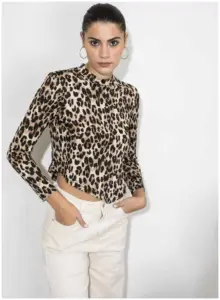 Cento - Tοπ animal print 1003022-405 Κάμελ