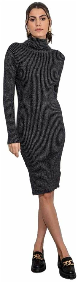 Cento - Φόρεμα ριπ lurex 1103023-999	Μαύρο