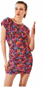 Cento - Φόρεμα mini floral απαλής υφής 1102912-1004 Φλοράλ
