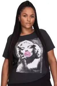 Only - Γυναικείο T-shirt με Στάμπα Marilyn Monroe 15270242 Μαύρο