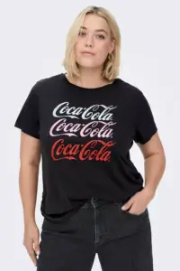 Only- Γυναικείο T-shirt με Στάμπα Coca Cola 15270251 Μαύρο