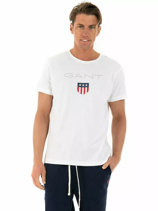 Gant - Ανδρικό T-shirt με Λογότυπο 2003023-110 Λευκό