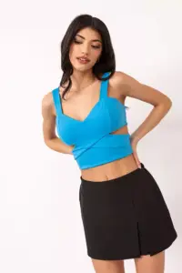 Luigi - Crop Top με Άνοιγμα στο Πλάι 3826806 Μπλε