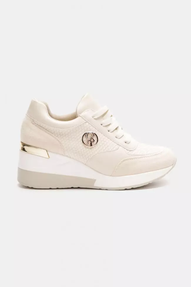 Luigi - Γυναικεία Sneakers με Πλατφόρμα & Διακοσμητικό GR 3840102 Μπεζ