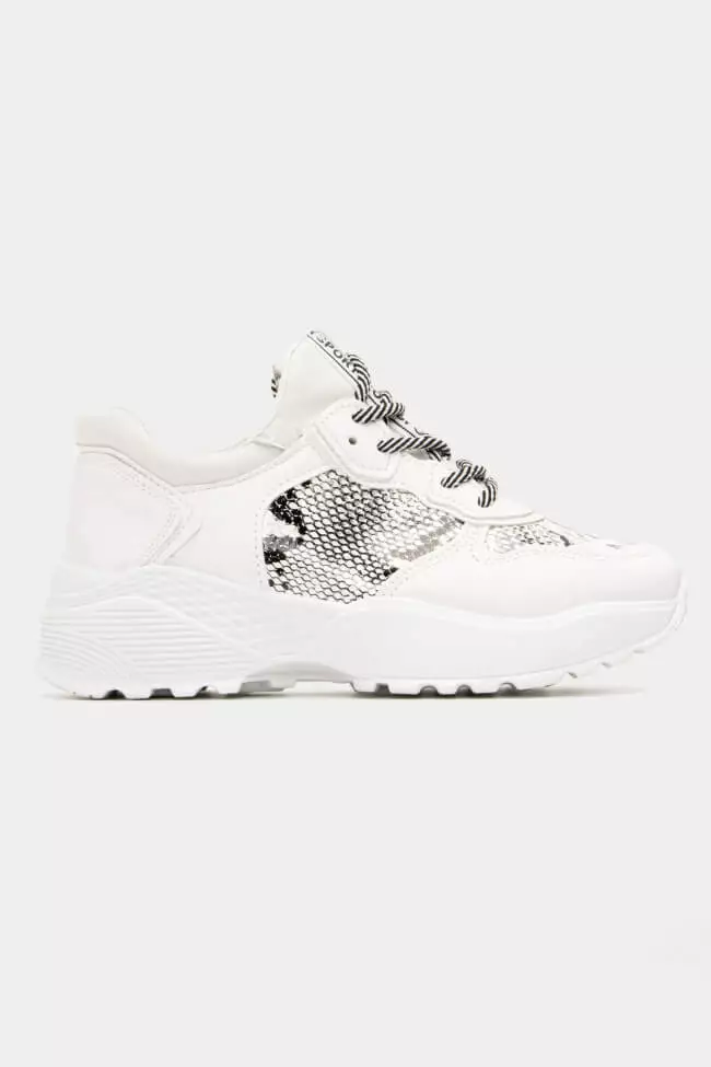 Luigi - Γυναικεία Sneakers με Λεπτομέρεια Snake Print 3877704 Λευκό