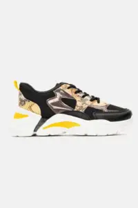 Luigi - Γυναικεία Sneakers σε Συνδυασμό Υλικών & Χρωμάτων 3878301 Μαύρο