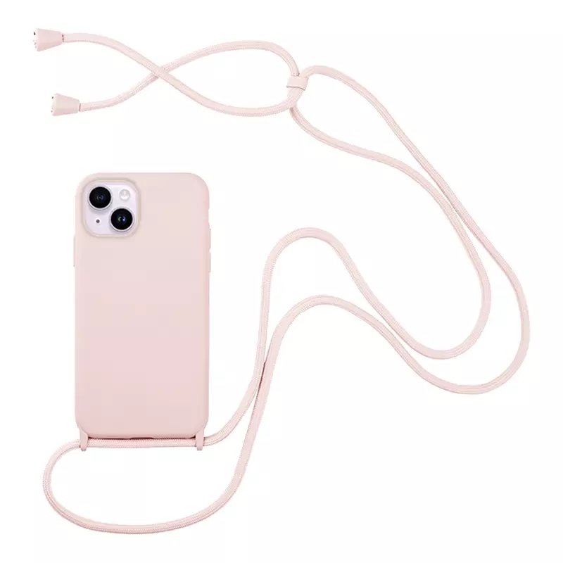 My Colors Carryhang Back Cover Σιλικόνης με Λουράκι για Apple - iPhone 14 - Ροζ