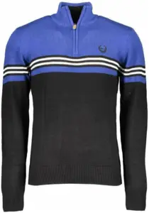 Gian Marco Venturi - Ανδρικό Πουλόβερ Half-Zip Μακρυμάνικο AU00423 Μαύρο/Μπλε
