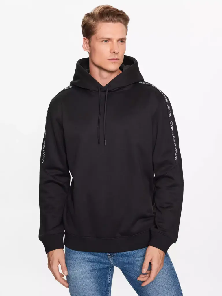 Calvin Klein - Ανδρικό Φούτερ Με Κουκούλα και Τσέπες J30J323429-BEH Μαύρο