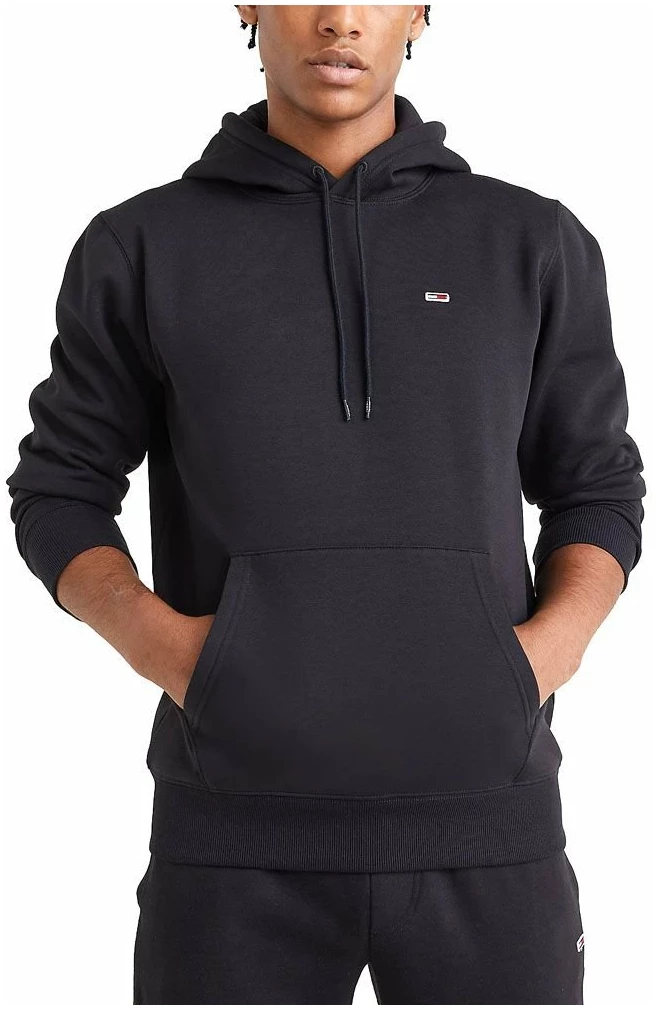 Tommy Hilfiger - Ανδρικό Φούτερ με Κουκούλα και Τσέπες Fleece DM0DM09593-BDS Μαύρο