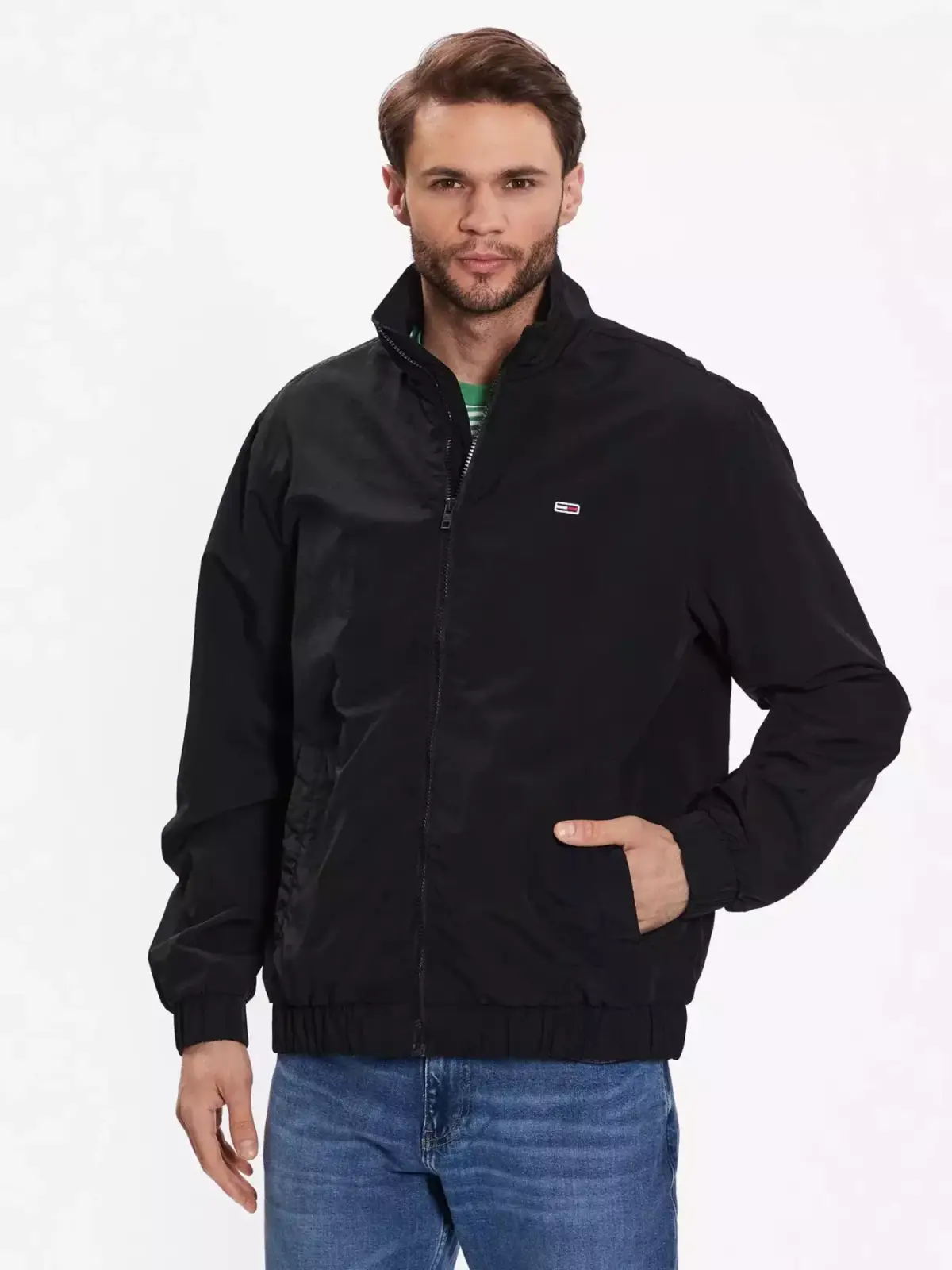Tommy Hilfiger - Ανδρικό Μπουφάν Αντιανεμικό DM0DM15916-BDS Μαύρο