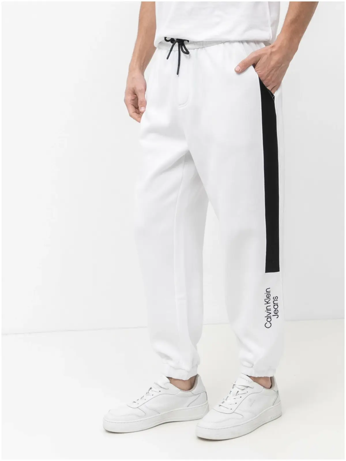 Calvin Klein - Παντελόνι Φόρμας με Λάστιχο J30J322045-YAF Λευκό
