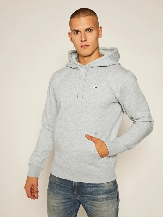 Tommy Hilfiger - Ανδρικό Φούτερ με Κουκούλα και Τσέπες Fleece DM0DM09593-P01 Γκρι