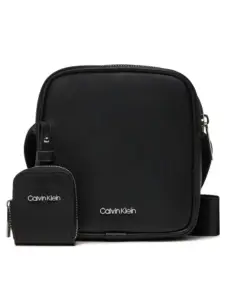 Calvin Klein - Ανδρική Τσάντα Ώμου Χιαστί Ck Est. Pu Cube Reporter K50K511861-BEH Μαύρο