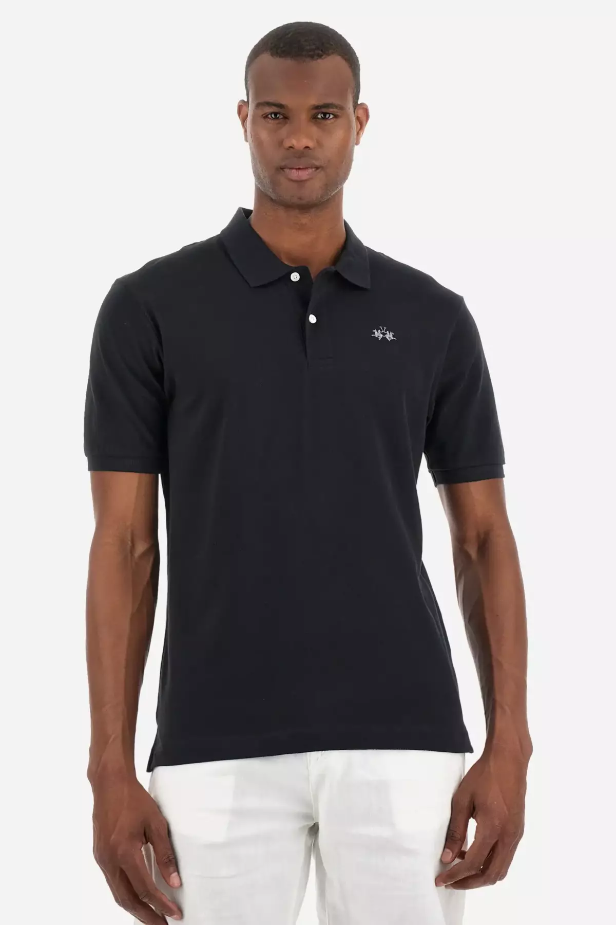 La Martina - Ανδρικό Κοντομάνικο Tex Polo Regular Fit BPMP01-PK031-09999 Μαύρο
