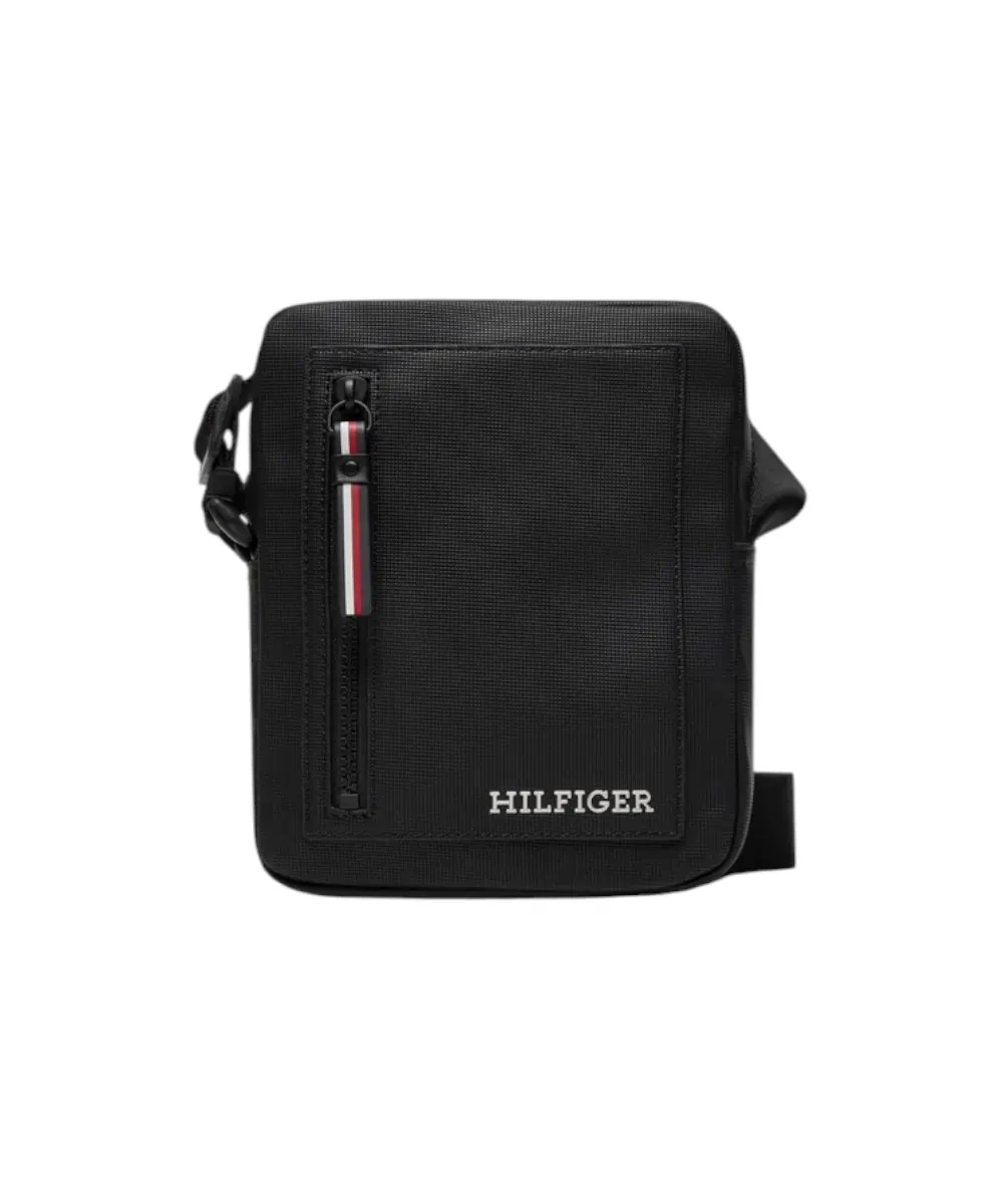 Tommy Hilfiger - Ανδρική Τσάντα Ώμου / Χιαστί Th Pique Mini Reporter AM0AM11794-BDS Μαύρο