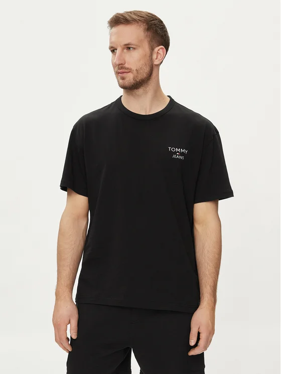 Tommy Hilfiger -  Ανδρικό T-shirt Reg Corp T-Shirt Regular Fit DM0DM18872-BDS Μαύρο