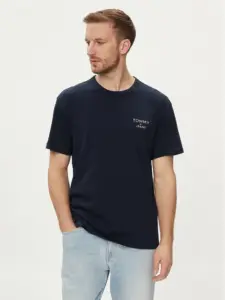 Tommy Hilfiger - Ανδρικό T-shirt Reg Corp T-Shirt Regular Fit DM0DM18872-C1G Μπλε Σκούρο