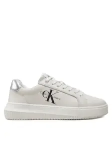 Calvin Klein - Γυναικεία Sneakers Chunky Cupsole Laceup Lth Ml Mtl YW0YW01476-0K9 Λευκό